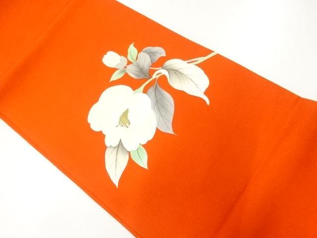 JAPANESE KIMONO / VINTAGE HIRAKI NAGOYA OBI / SILK / SHIOZE / FLORAL PLANTS